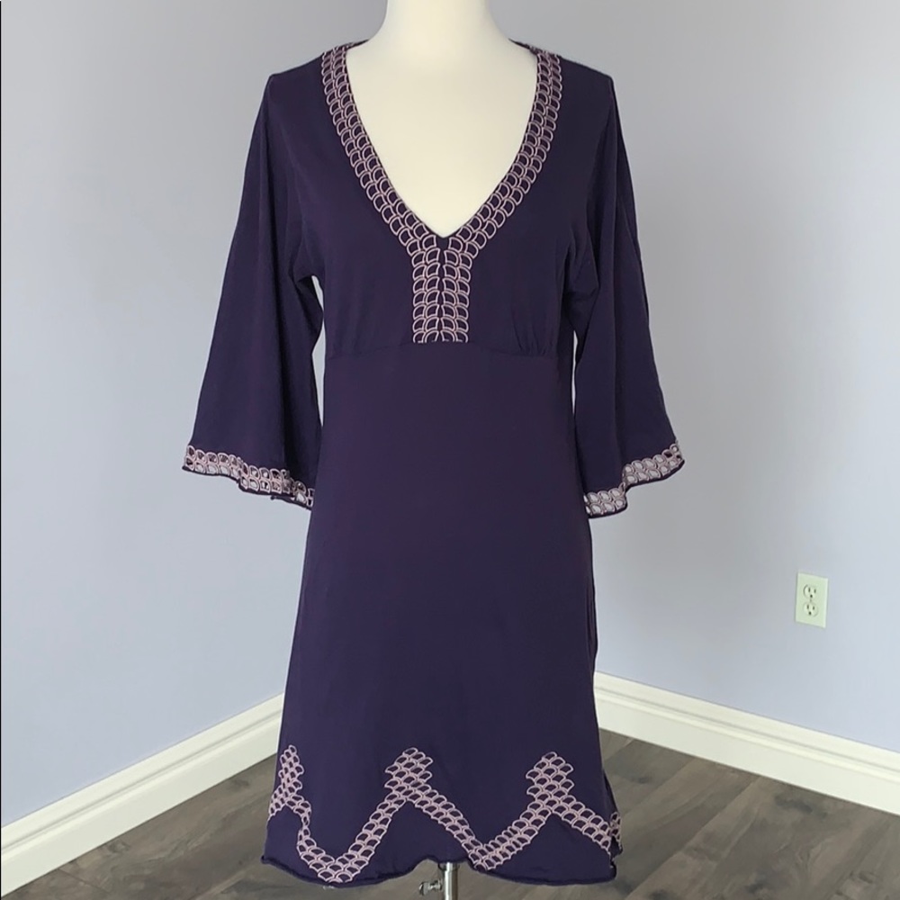 BCBG MaxAzria Purple Cotton Summer Dress (M)